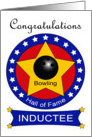 Bowling Hall of Fame Induction - Bowling Ball & Stars card