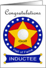 Golf Hall of Fame Induction - Golf Ball & Stars card