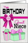 Great Niece 14th Birthday - Presents card