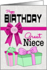 Great Niece 13th Birthday - Presents card