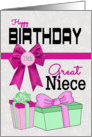 Great Niece 15th Birthday - Presents card