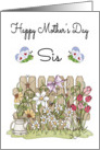 Mother’s Day for Sister - Flower Garden & Butterflies card