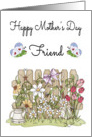 Mother’s Day for Friend - Flower Garden & Butterflies card