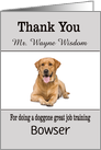 Custom Name & Photo Thank You Dog Trainer - card