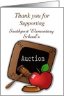 Custom Front School Auction Thank You - Gavel, Slate & Apple card