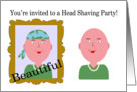 Cancer Head Shaving Party Invitation - Bald Woman card