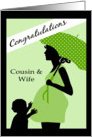 2nd Pregnancy Congratulations Cousin & Wife -Woman & child card