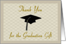 Tan Graduation Thank You - Graduation Cap card