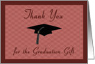 Burgundy Graduation Thank You - Graduation Cap card