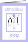 Doctor Son Birthday - White Coat & Stethoscope card