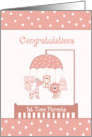 Congratulations 1st Time Parents - Animal Mobile, Polka Dots card