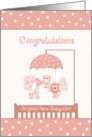 Congratulations New Baby Girl - Animal Mobile, Polka Dots card