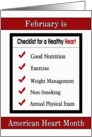 February is American Heart Month - Heart Checklist card