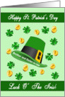 St. Patrick’s Day Brother & Sister-in-law - Leprechaun Hat, Shamrock card