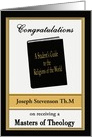Custom Congratulations Masters of Theology - Book card
