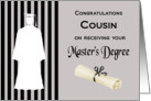 Congratulations Cousin Master’s Degree (Male) - Silhouette, Diploma card