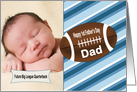 Photo 1st Father’s Day - Football, Blue Stripes card