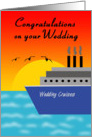 Congratulations Cruise Ship Wedding - Sunset, Cruise Ship card