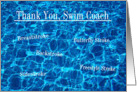 Thank You Swim Coach - Water, Swim Stroke Words card