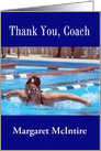 Custom Thank You Swim Coach - Swimmer, Butterfly Stroke card