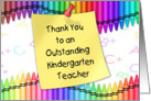 Thank You Kindergarten Teacher | Crayons, Note card