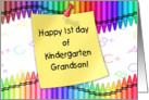 1st Day in Kindergarten Grandson | Crayons, Note card