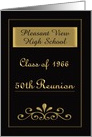 Custom 50th Class Reunion Invitation Black & Gold card
