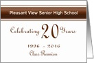 Custom 20th Class Reunion Invitation Bronze & White card