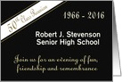 Custom 50th Class Reunion Invitation in black & gold card