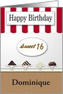 Custom Sweet 16 Birthday, Candy Shop card