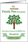 Custom Genealogy Birth Announcement for Girl | Family Tree card
