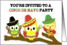 Cinco de Mayo Party Invitation | Fiesta Owls card