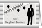 Birthday for Daughter’s Boyfriend - Male Silhouette, Balloons card