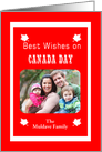 Custom Photo Canada Day - Maple Leaves card