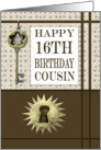 16th Birthday for male cousin - key & keyhole card