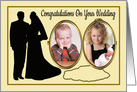 Custom Photo Wedding Congratulations - Bride & Groom & a Locket card