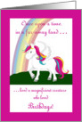 Unicorn & Rainbow 5th Birthday -Unicorn, Rainbow card