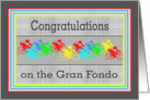 Congratulations on the Gran Fondo - Colorful bicycle racers card