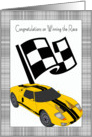 Congratulations Race Car Winner - Checkered Flag, Race Car card