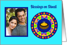 Diwali Photo Card - Rangoli and Lamp card