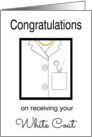 Female Dental White Coat Congratulations - White Coat & Dental Tools card