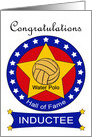 Water Polo Hall of Fame Inductee - Water Polo Ball & Stars card