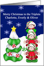 Merry Christmas Triplets Charlotte, Everly & Oliver card