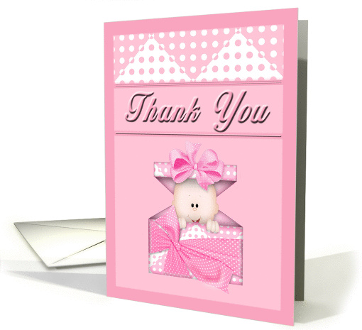 Thank You for the Baby Shower - Baby in Gift box card (1056209)
