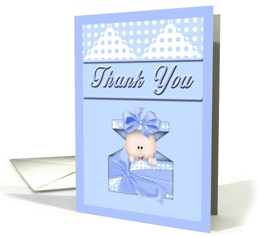 Thank You for the Baby Shower - Baby in Gift box card (1056215)