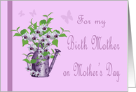 Lavender Mother’s Day for Birth Mother - Watering Can , Flowers card