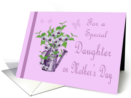 Lavender Mother's Day for Daughter - Watering Can , Flowers card