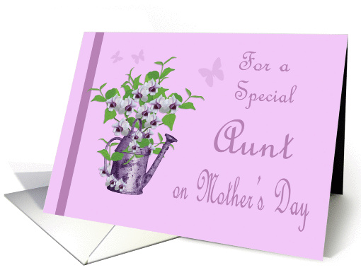 Lavender Mother's Day for Aunt - Watering Can , Flowers card (1057193)