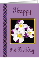 Happy 91st Birthday - Johnny Jump-Up Flowers card