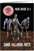 Zombie Halloween Party Invitation Card